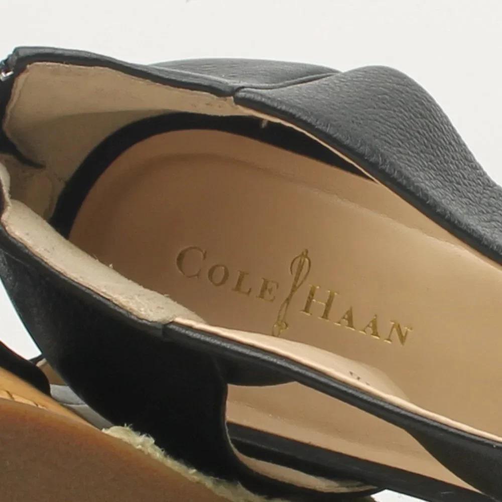 Cole Haan Crisscross Black Wedge Espadrille Sandle size 11B Like New - Picture 10 of 16